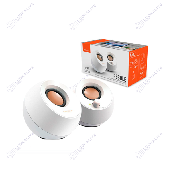 COLUNAS CREATIVE 2.0 PEBBLE USB BRANCO